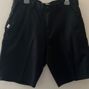 Quicksilver Solid Black Flat Front Shorts 34 Front and Back Pockets